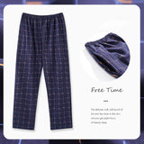 Casual Plaid Pants 4XL Sleepwear Men's Pajama Pants Spring Summer Cotton Trousers for Men Pajamas Male Comfortable Home PJ Pants