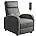 Chair Massage Home Theater Seating Wing Back Pu Leather Modern Single Living Room Reclining Sofa with Footrest (Black)