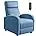 Chair Massage Home Theater Seating Wing Back Pu Leather Modern Single Living Room Reclining Sofa with Footrest (Black)