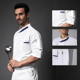 Chef Jacket Men Women Short Sleeve Restaurant Kitchen Cook Clothes Bakery Waiter Uniform