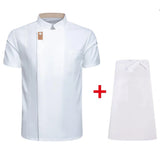 Chef Jacket for Men Women Short Sleeve Cook Shirt Bakery Restaurant Waiter Uniform Top