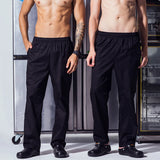 Chef Menworkwear Chef Pants Breathable Trousers Canteen Clothes Working Loose Elastic Waist Hotel Restaurant Kitchen Uniform