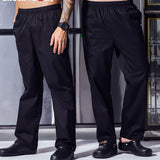 Chef Menworkwear Chef Pants Breathable Trousers Canteen Clothes Working Loose Elastic Waist Hotel Restaurant Kitchen Uniform