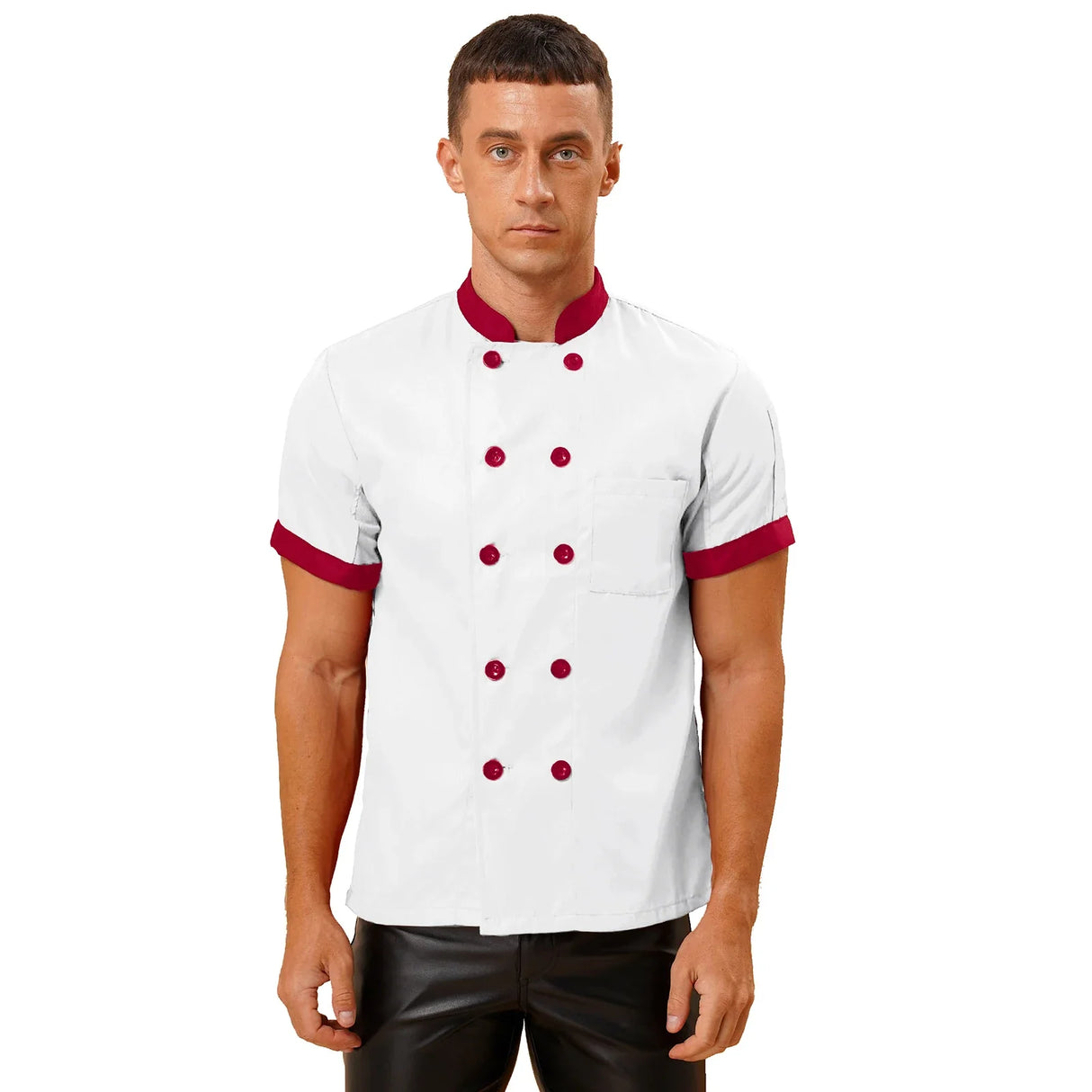 Chef's Unisex Work Uniform Mens Women Chef Shirt Cook Jacket Coat Kitchen Hotel Restaurant Canteen Waiter Cake Shop Cafe Costume