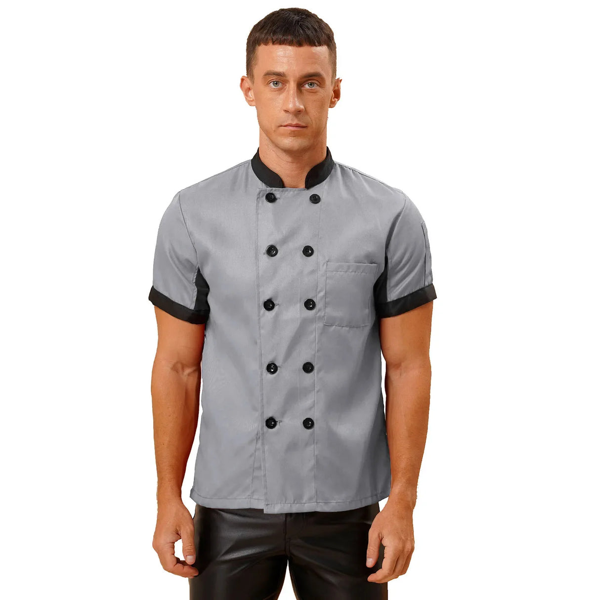 Chef's Unisex Work Uniform Mens Women Chef Shirt Cook Jacket Coat Kitchen Hotel Restaurant Canteen Waiter Cake Shop Cafe Costume