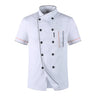 Chefs uniform Short Sleeve Summer Set Restaurant Hotel Kitchen Workwear Men and Women Youth Breathable Thin Jacket + Hat + Apron