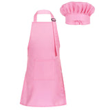 Child Kids Adjustable Apron and Chef Hat Set Kitchen Cooking Uniform Baking Painting Training Wear Boys Girls Halloween Costume