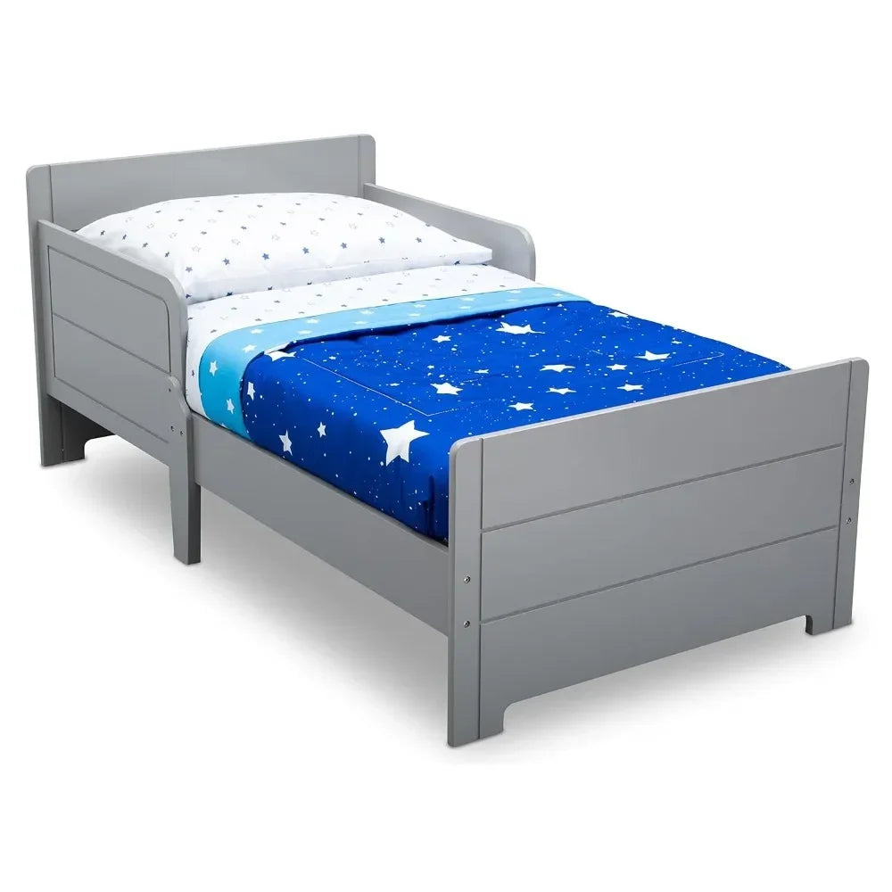 Child bed, wooden child bed, gold medal certified, with two additional guardrails, gray child bed