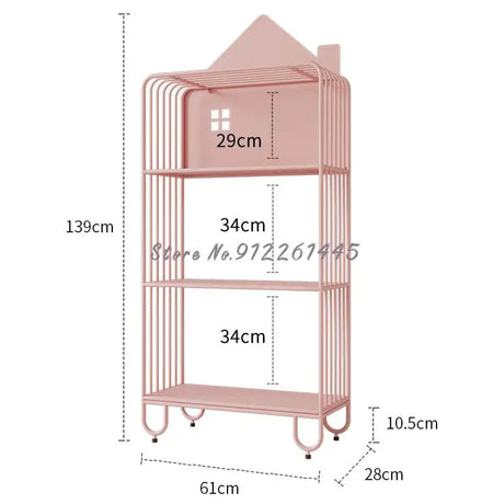 Children&#39;s Bookshelf Storage Integrated Floor Small Baby Picture Book Rack Household Bedside Rack Iron Bookcase