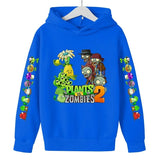 Children Autumn Winter Hooded Sweatshirt Pvz Plants Vs Zombie Cartoon Hoodie Print Top Boys Girls Long Sleeve 100%Cotton Sweater