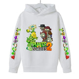 Children Autumn Winter Hooded Sweatshirt Pvz Plants Vs Zombie Cartoon Hoodie Print Top Boys Girls Long Sleeve 100%Cotton Sweater