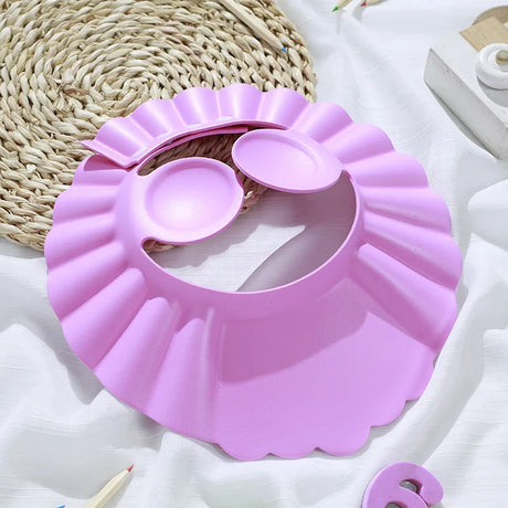 Children Baby Solid Color Ear Protection Shampoo Cap Adjustable Bath Shower Hats Artifact  Newborn Kids Care Items Supplies