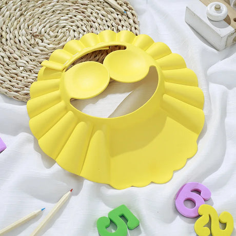 Children Baby Solid Color Ear Protection Shampoo Cap Adjustable Bath Shower Hats Artifact  Newborn Kids Care Items Supplies