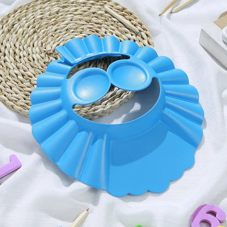 Children Baby Solid Color Ear Protection Shampoo Cap Adjustable Bath Shower Hats Artifact  Newborn Kids Care Items Supplies
