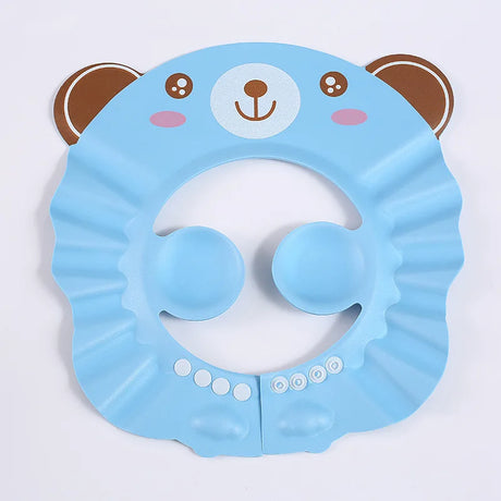 Children Baby Solid Color Ear Protection Shampoo Cap Adjustable Bath Shower Hats Artifact  Newborn Kids Care Items Supplies