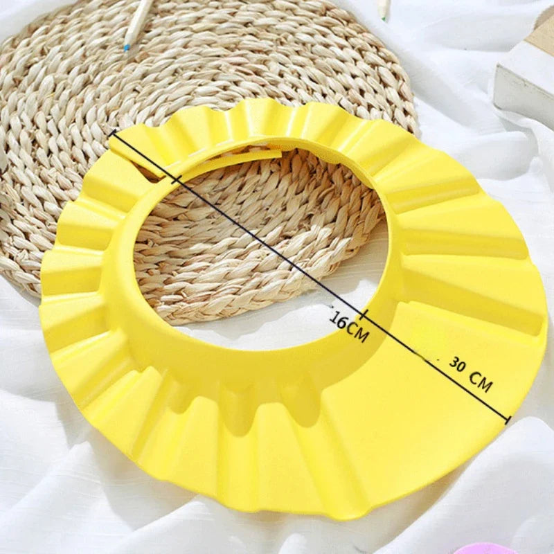 Children Baby Solid Color Ear Protection Shampoo Cap Adjustable Bath Shower Hats Artifact  Newborn Kids Care Items Supplies