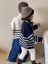 Children Clothing Kids Sweater 2023 Spring New Boys and Girls Striped Knitted Sweater Baby loose Fashionable Casual Sweater