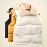 Children Cotton Vest Turn-down Collar Kids Winter Clothes Solid Color Sleeveless Waistcoats For Girls Boys Soft Outerwear Casual