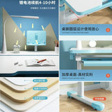 Children Desk and Chair Set Height Adjustable, Kids Study Table with Tilt Desktop, School Workstation Functional Writing Desk