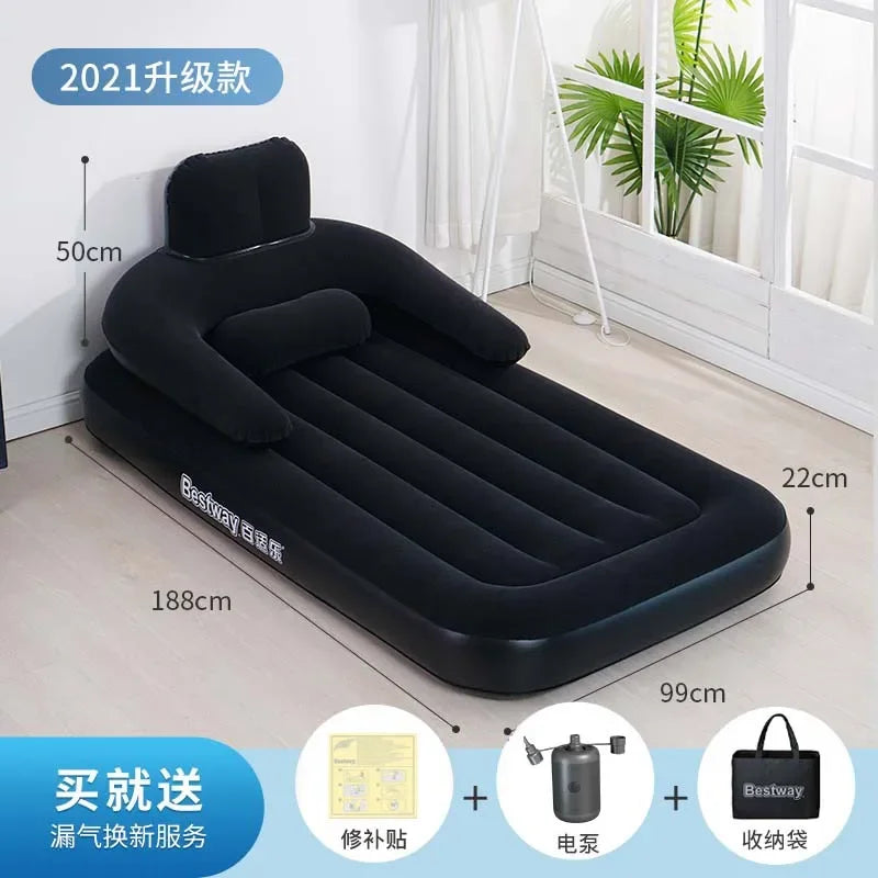 Children Double Bed Air Inflatable Nordic Full Sex Lazy Platform Safe Floating Tatami Camping Letto Matrimoniale Home Furniture