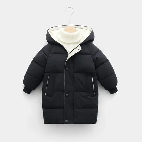 Children Down Coat Mid-length Long Sleeve Boys Girls Puffer Down Jackets Thicking Warm Children Down Jacket Coats Kid Clothes