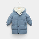 Children Down Coat Mid-length Long Sleeve Boys Girls Puffer Down Jackets Thicking Warm Children Down Jacket Coats Kid Clothes