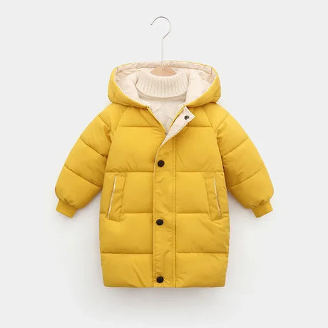 Children Down Coat Mid-length Long Sleeve Boys Girls Puffer Down Jackets Thicking Warm Children Down Jacket Coats Kid Clothes