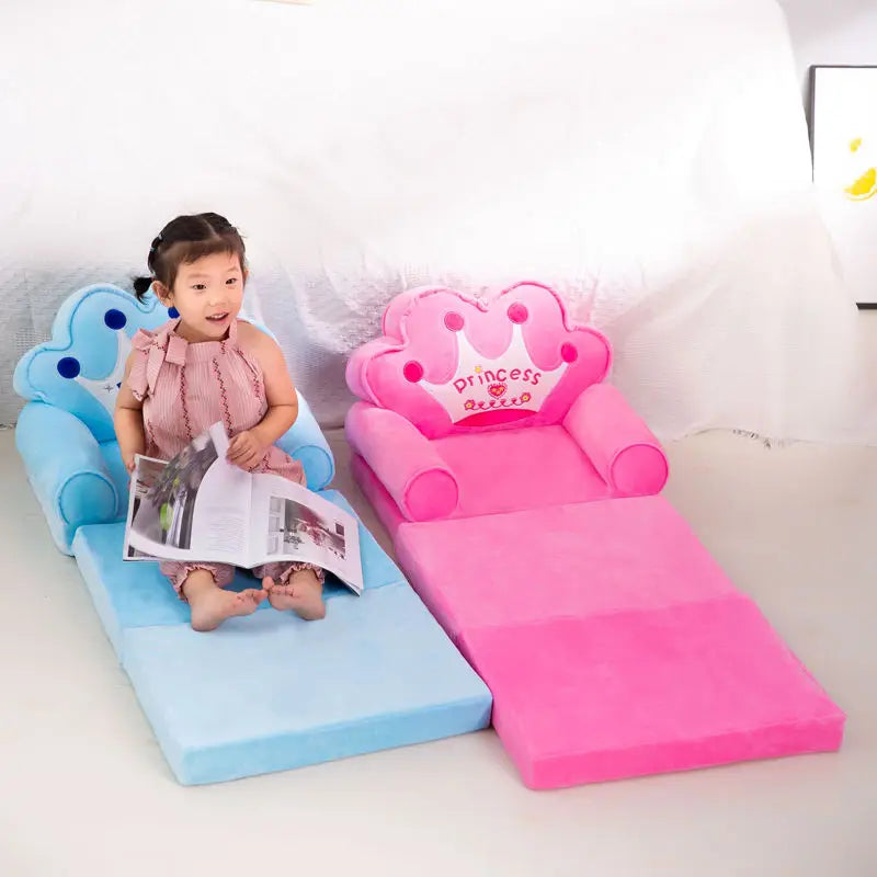 Children Folding Small Sofa Bed Nap Cartoon Cute Lazy Lying Seat Stool Removable and Washable Kids Sofa Kids Chair