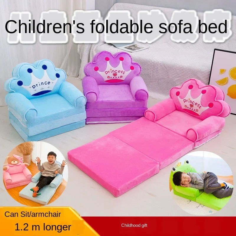 Children Folding Small Sofa Bed Nap Cartoon Cute Lazy Lying Seat Stool Removable and Washable Kids Sofa Kids Chair