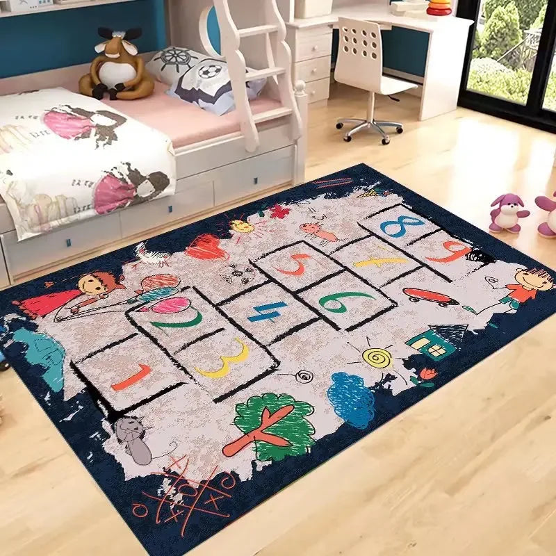 Children Game Carpet Mats for Baby Play Mats Carpet with Number and Puzzle for Babies Learning to Crawl Jump House Mat Rainbow