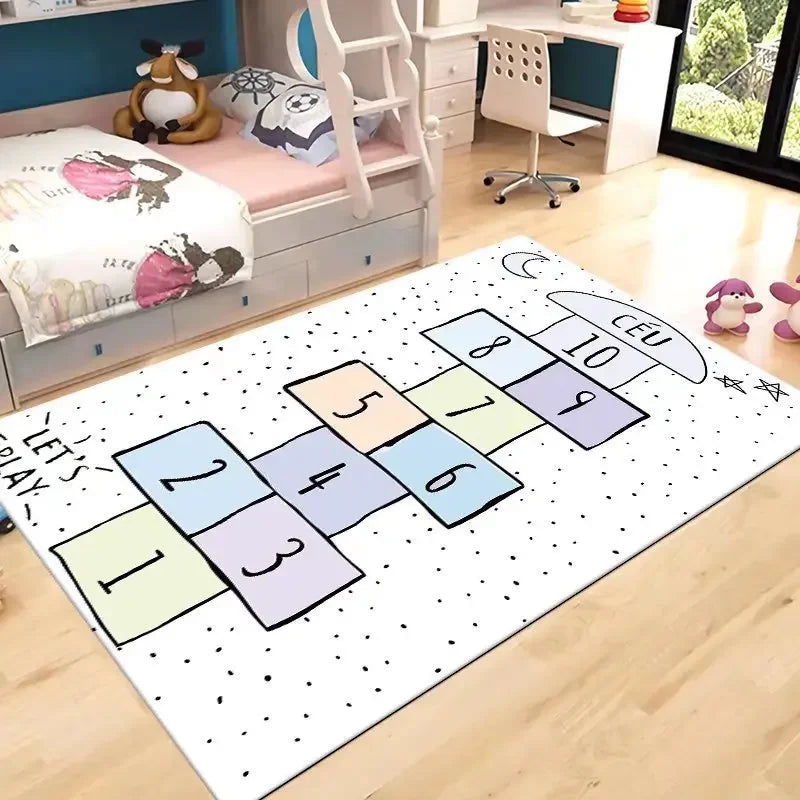 Children Game Carpet Mats for Baby Play Mats Carpet with Number and Puzzle for Babies Learning to Crawl Jump House Mat Rainbow