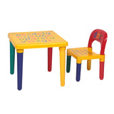 Children Letter Table Chair Set Yellow & Red