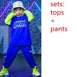 Children Street Dance Costume Jazz Modern Dance Costumes Kids Dancing Coats Tops & Trousers Boys Girls Hip Hop Dance Clothes