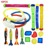 Children Summer Swimming Octopus Pool Diving Toys Set Water Sports Water Play Toys Diving Stick Gem Underwater Grabbing Toys Set