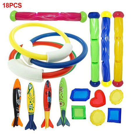 Children Summer Swimming Octopus Pool Diving Toys Set Water Sports Water Play Toys Diving Stick Gem Underwater Grabbing Toys Set