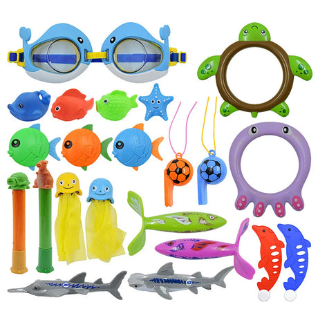 Children Summer Swimming Octopus Pool Diving Toys Set Water Sports Water Play Toys Diving Stick Gem Underwater Grabbing Toys Set