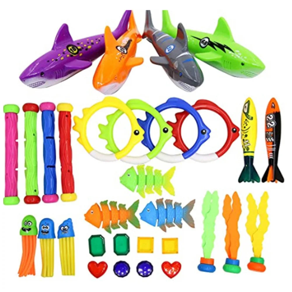 Children Summer Swimming Octopus Pool Diving Toys Set Water Sports Water Play Toys Diving Stick Gem Underwater Grabbing Toys Set