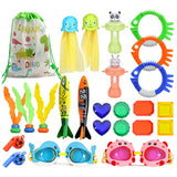 Children Summer Swimming Octopus Pool Diving Toys Set Water Sports Water Play Toys Diving Stick Gem Underwater Grabbing Toys Set