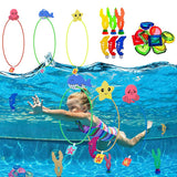 Children Summer Swimming Octopus Pool Diving Toys Set Water Sports Water Play Toys Diving Stick Gem Underwater Grabbing Toys Set