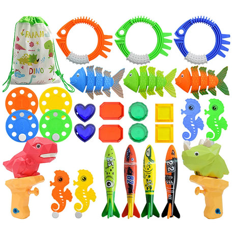 Children Summer Swimming Octopus Pool Diving Toys Set Water Sports Water Play Toys Diving Stick Gem Underwater Grabbing Toys Set