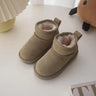 Children Winter Snow Boots Baby Cow Suede Upper Warm Boots With Thick Plush Boys Girls High-top Snow Boots For Cold Weather