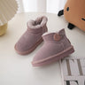 Children Winter Snow Boots Baby Cow Suede Upper Warm Boots With Thick Plush Boys Girls High-top Snow Boots For Cold Weather