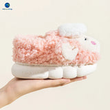 Children’s Baby Warm Cotton Shoes Winter Boys and Girls Cartoon Sheep Non slip Comfortable Soft Sole Plush Indoor Miaoyoutong