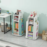 Children's Bookshelf 360° Rotating Magazine Picture Book Newspaper Rack Floor Simple Book Shelf For Home Bookcases Furniture