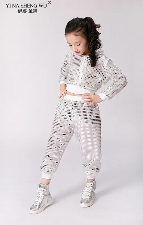 Children's Jazz Dance Costume Children's Day Performance Hip-hop Street Dance Men and Women Sequined Performance Costume Suit