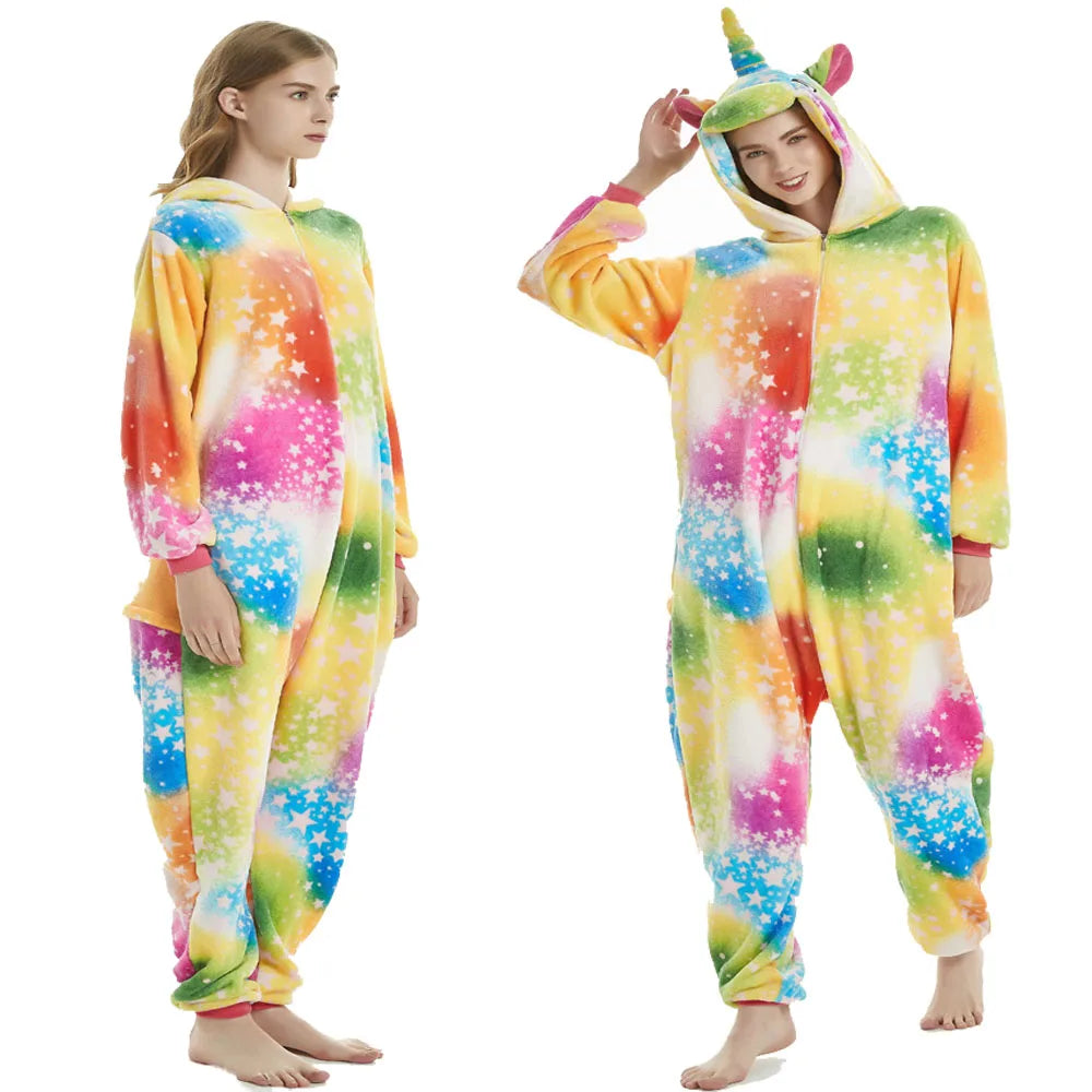 Children's Pajamas Girls Animal Pijamas Family Kigurumi Unicorn Costume Adults Anime Cosplay Clothes Lion Jumpsuit for Teen Boys