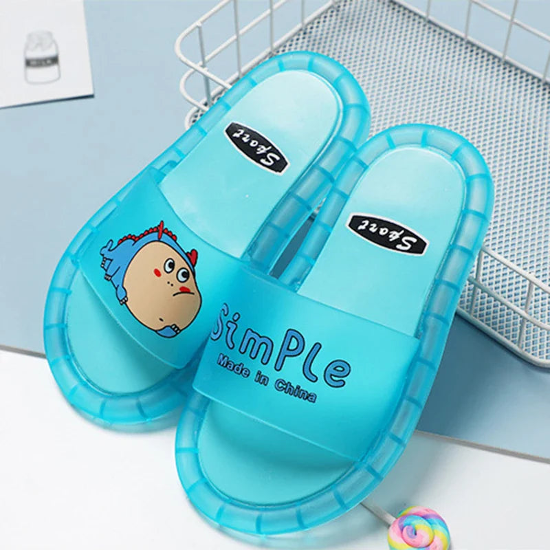 Children‘s Slippers Boys Girls Cartoon Letter Prints Shoes Lighted Fashion Cute Shoes Bathroom Kids Toddler Slippers