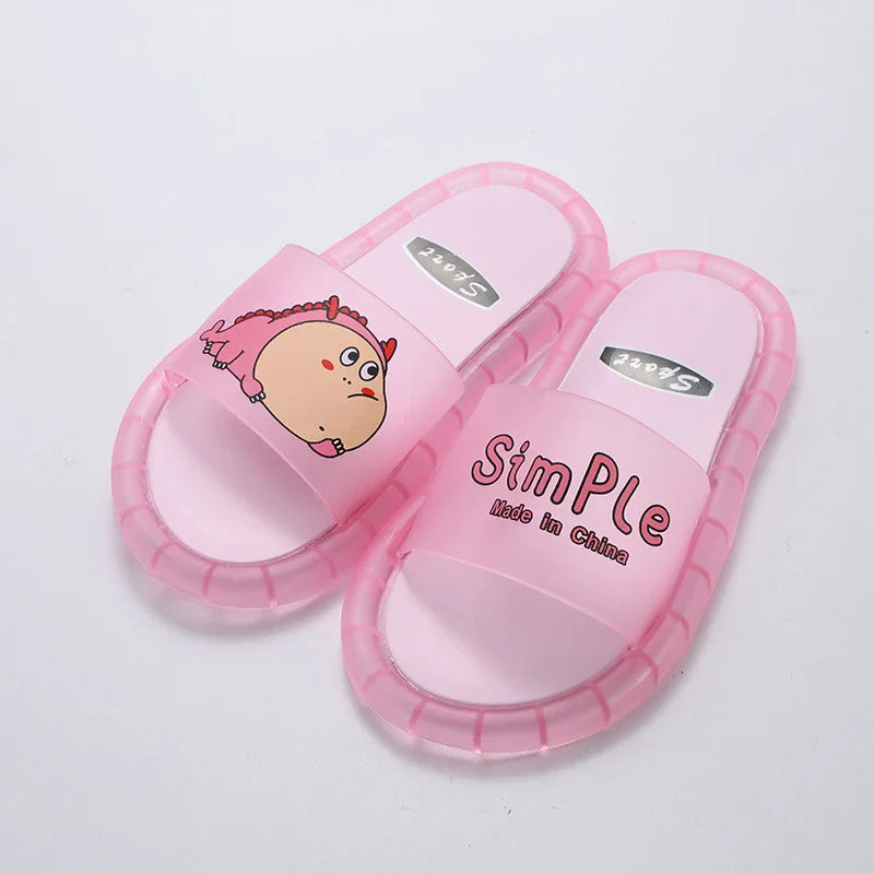 Children‘s Slippers Boys Girls Cartoon Letter Prints Shoes Lighted Fashion Cute Shoes Bathroom Kids Toddler Slippers