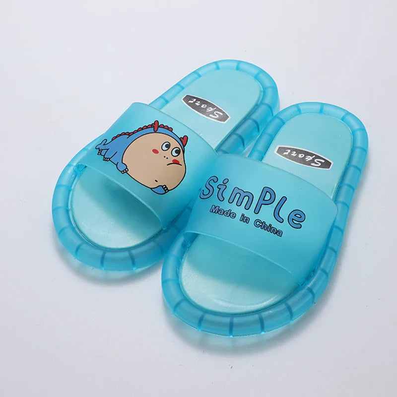 Children‘s Slippers Boys Girls Cartoon Letter Prints Shoes Lighted Fashion Cute Shoes Bathroom Kids Toddler Slippers