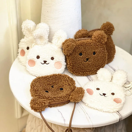 Children's Zero Wallet Anti Lost Mini Plush Boys and Girls Crossbody Bag Versatile and Cute Little Bear Waist Kids Shoulders Bag